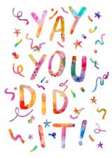 Classic Congratulations Card - Yay You Did It! created by Paint to Paper Designs