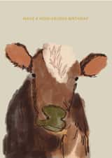 Cute Birthday Card - Cow - Moo-Velous created by Fiona Fawcett
