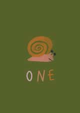 Cute Birthday Card - 1st - Snail created by Fiona Fawcett