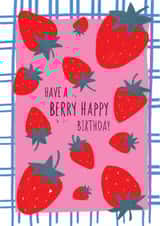 Arty Birthday Card - Have A Berry Happy Birthday - Strawberries created by Stephanie Staunton