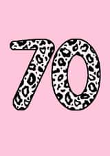 Fun 70th Birthday Card - For Her - Leopard Print created by Beth Higgins Art
