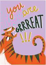 Cute Congratulations Card - Tiger - You Are Great created by Giulia Martinelli