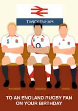 Fun Birthday Card - Twickenham - Rugby Players created by Paul Jones
