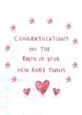 Classic New Baby Card - Twins created by HCD Illustration