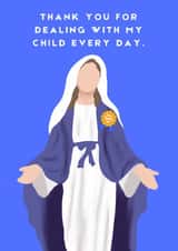 Funny thank you card for teacher with the patience of a saint! created by Helen Taylor Photography & Design