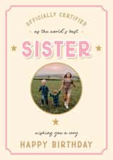 Personalised Birthday Photo Card created by LuxeLumination - Classic Birthday Card - Best Sister - Certificate