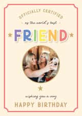 Personalised Birthday Photo Card created by LuxeLumination - Classic Birthday Card - Best Friend - Certificate