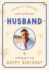 Personalised Birthday Photo Card created by LuxeLumination - Classic Birthday Card - Best Husband - Certificate