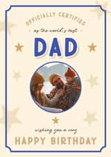 Personalised Birthday Photo Card created by LuxeLumination - Classic Birthday Card - Best Dad - Certificate