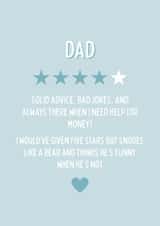 Funny Birthday Card - For Dad - Star Rating created by Blush Boulevard