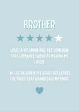Funny Birthday Card - For Brother - Star Rating created by Blush Boulevard