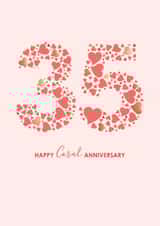 Classic Anniversary Card - 35th - Coral created by mrs L cards