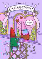 Cute Engagement Card - Fairy Tale Love Gnomes created by Cheeky Legends
