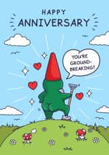 Perky Bum - Funny Anniversary Card For Him - Groundbreaking Gnome created by Cheeky Legends