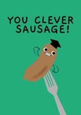 Cute Graduation Card - Clever Sausage - Fork created by Pango Productions