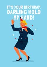 Funny Birthday Card - Darling Hold My Hand - Jet2 Flight created by Mrs Best Paper Co.