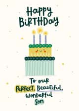 Cute Birthday Card - Wonderful Son - Cake created by Abbie Imagine