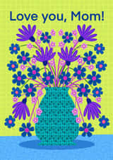 Bold Floral Bouquet Love You Mom Card for Every Occasion created by Regina Moore