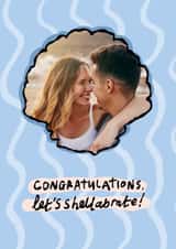 Personalised Congratulations Photo Card created by The Playful Indian - Cute Congratulations Card - Let's Shellebrate - Shell