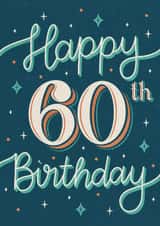 Classic Birthday Card - 60th - Stars created by Alice Griffiths Illustration
