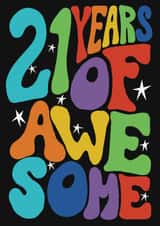 Classic Birthday Card - 21st - Awesome created by Rebecca McConnachie