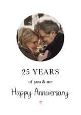 Personalised Anniversary Photo Card created by Kalm Lettering - Classic Anniversary Card - 25th - You And Me