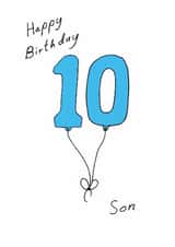 Classic 10th Birthday Card - For Son - Balloons created by A Ray of Sunshine Cards