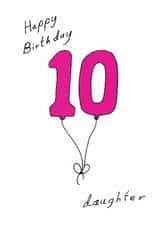 Classic 10th Birthday Card - For Daughter - Balloons created by A Ray of Sunshine Cards