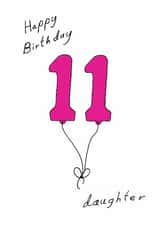 Classic 11th Birthday Card - For Daughter - Balloons created by A Ray of Sunshine Cards