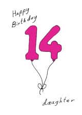 Classic 14th Birthday Card - For Daughter - Balloons created by A Ray of Sunshine Cards