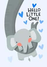 Cute New Baby Card - Elephant - Baby Boy created by Nicola Watson