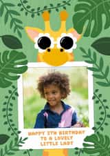 Personalised Birthday Photo Card created by Macie Dot Doodles - Cute 5th Birthday Card - For Her - Giraffe
