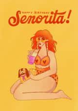 Arty Birthday Card - Señorita - Bikini created by Kasia Cards