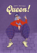 Arty Birthday Card - Cool Queen created by Kasia Cards