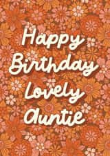 Classic Birthday Card - Lovely Auntie - Retro Florals created by Choo Choo