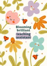 Cute Thank You Card - Best Teaching Assistant - Smiley Flowers created by Abbie Imagine
