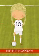 Cute 10th Birthday Card - For Her - Football created by Bells Scambler