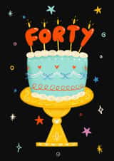 Classic Birthday Card - 40th - Cake created by Kamiya Chirodian