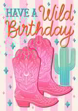 Arty Birthday Card - Cowgirl Boots created by Alice Griffiths Illustration