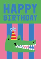 Cute Birthday Card - Party Crocodile created by Sanders de Roeper