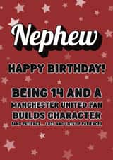 Funny Birthday Card - 14th - For Nephew - Manchester United created by Choo Choo 