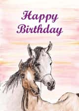 Cute Birthday horse card for mum, friend, family, best friend created by Mrs E