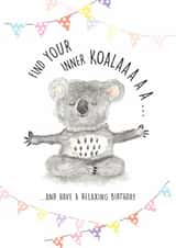 Cute Birthday Yoga Koala card for your friend or family created by Mrs E