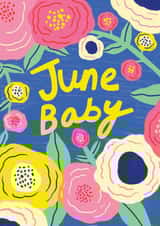 Pretty New Baby Card - June Baby - Roses created by Kerrie McNeill