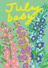 Pretty New Baby Card - July Baby - Delphinium created by Kerrie McNeill