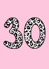 Fun 30th Birthday Card - For Her - Leopard Print created by Beth Higgins Art
