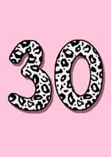 Fun 30th Birthday Card - For Her - Leopard Print created by Beth Higgins Art