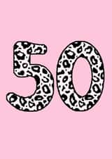 Fun 50th Birthday Card - For Her - Leopard Print created by Beth Higgins Art