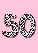 Fun 50th Birthday Card - For Her - Leopard Print created by Beth Higgins Art