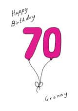 Classic 70th Birthday Card - For Granny - Balloons created by A Ray of Sunshine Cards